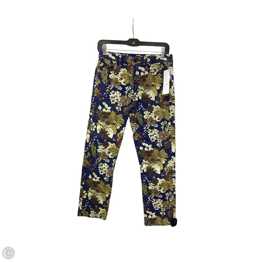 Designer Jeans Cropped By Mother In Floral Print, Size: 8