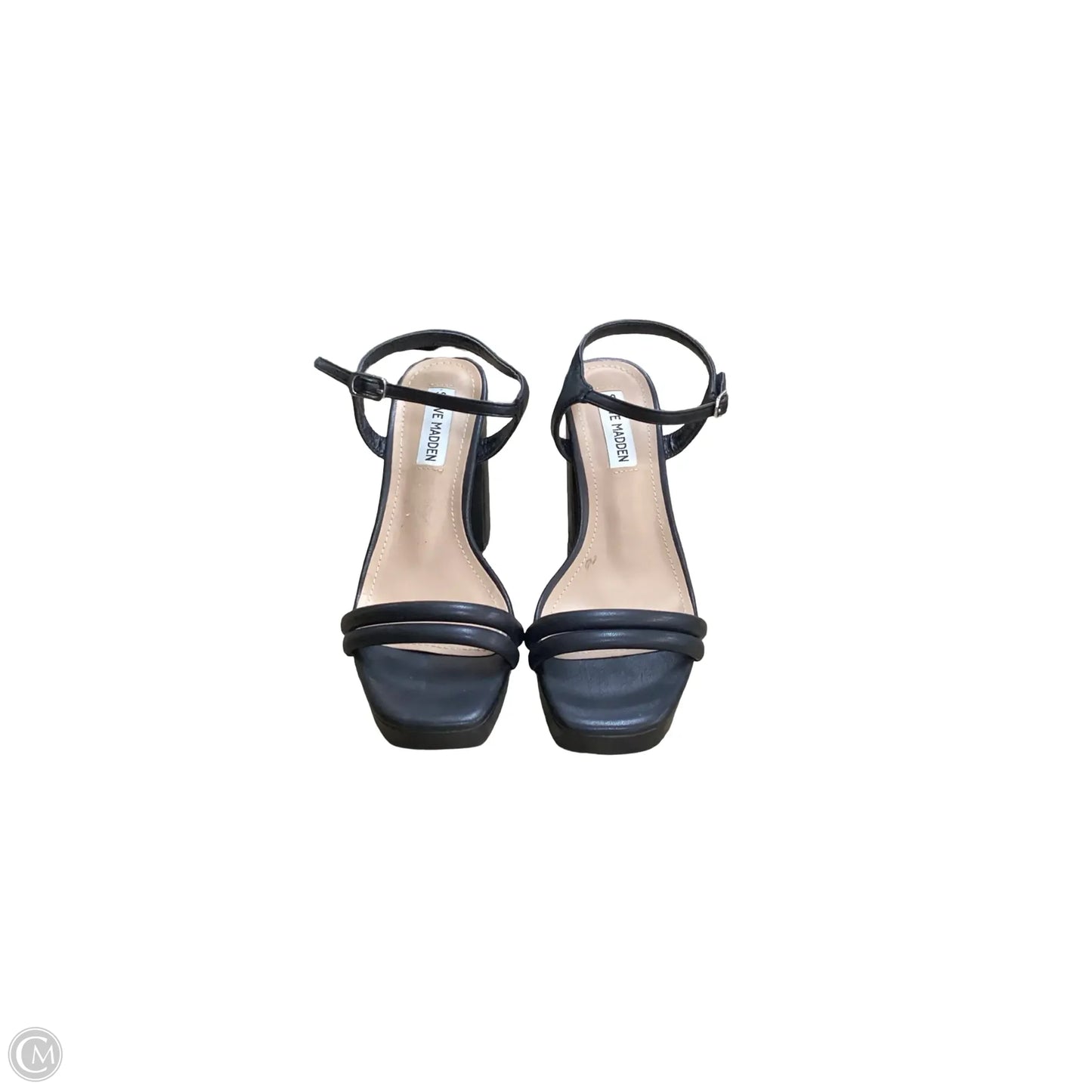 Sandals Heels Block By Steve Madden In Black, Size: 7.5
