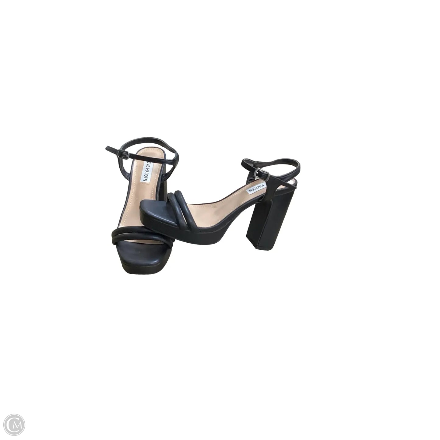 Sandals Heels Block By Steve Madden In Black, Size: 7.5