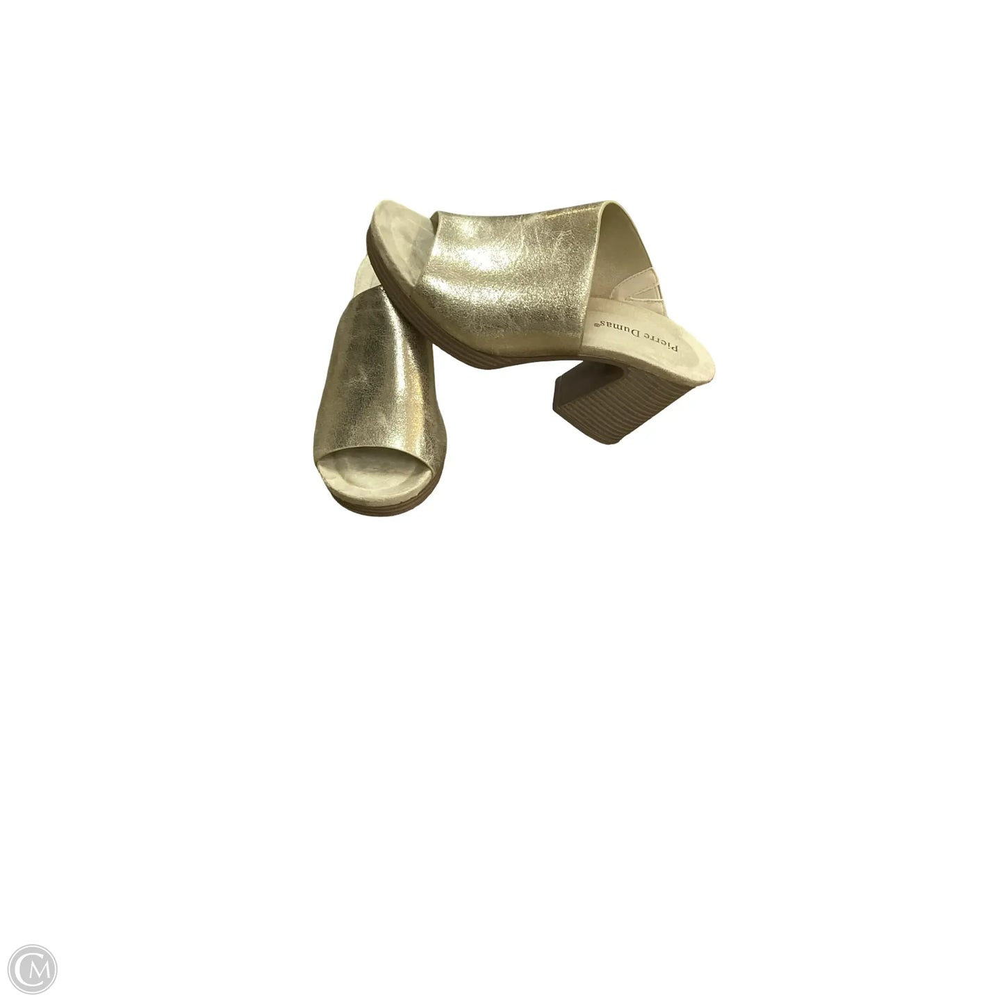 Sandals Heels Block By Pierre Dumas In Gold, Size: 7