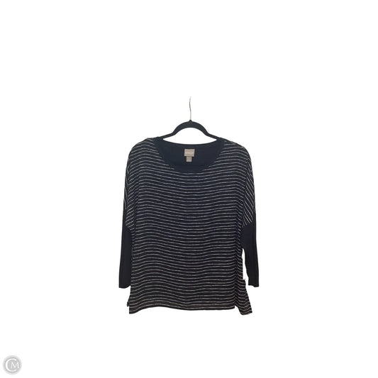 Blouse Long Sleeve By Chicos In Striped Pattern, Size: M