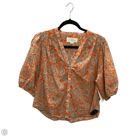 Blouse 3/4 Sleeve By Birds Of Paradis By Trovata In Floral Print, Size: S