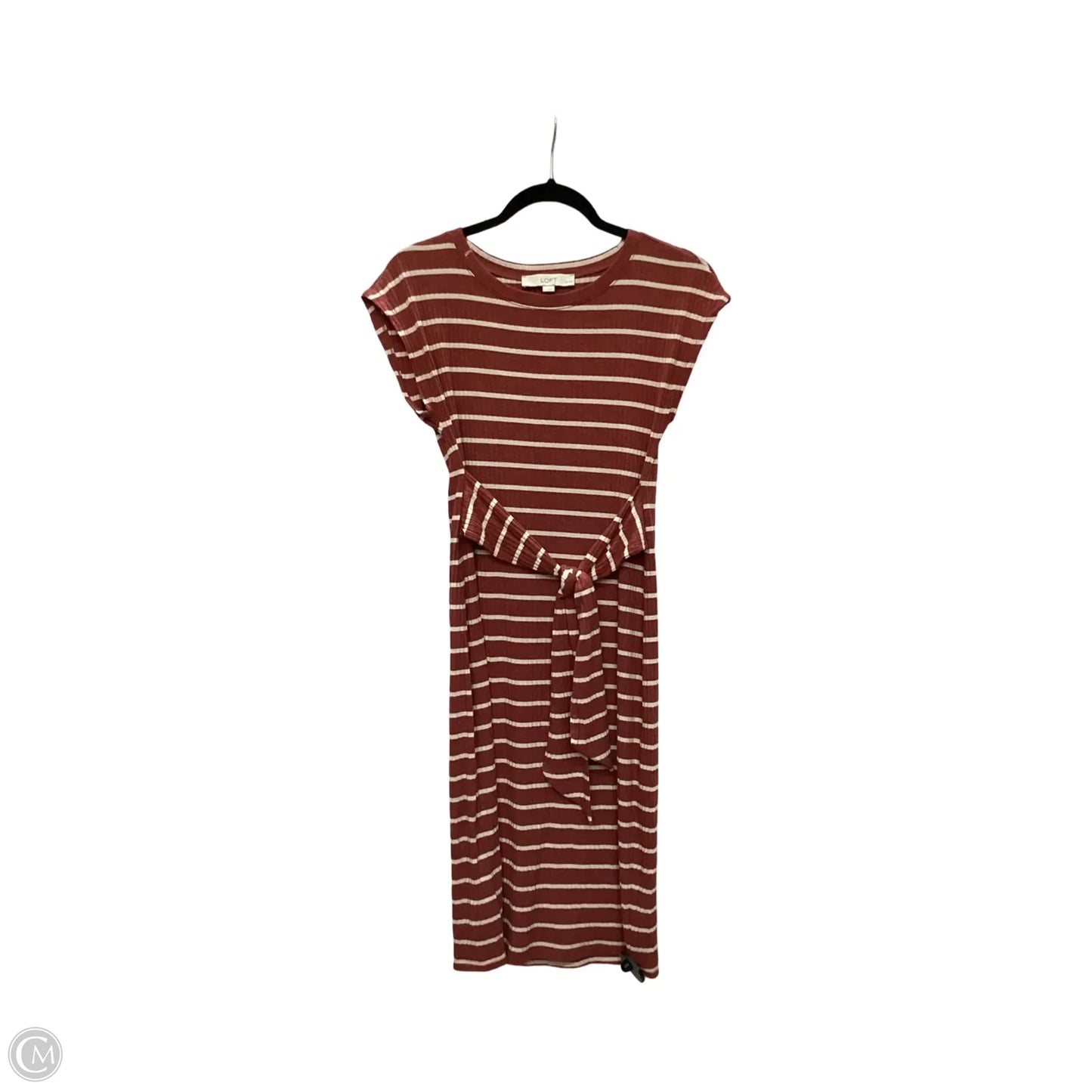 Dress Casual Midi By Loft In Striped Pattern, Size: Xsp