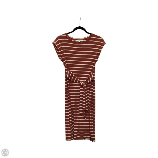 Dress Casual Midi By Loft In Striped Pattern, Size: Xsp