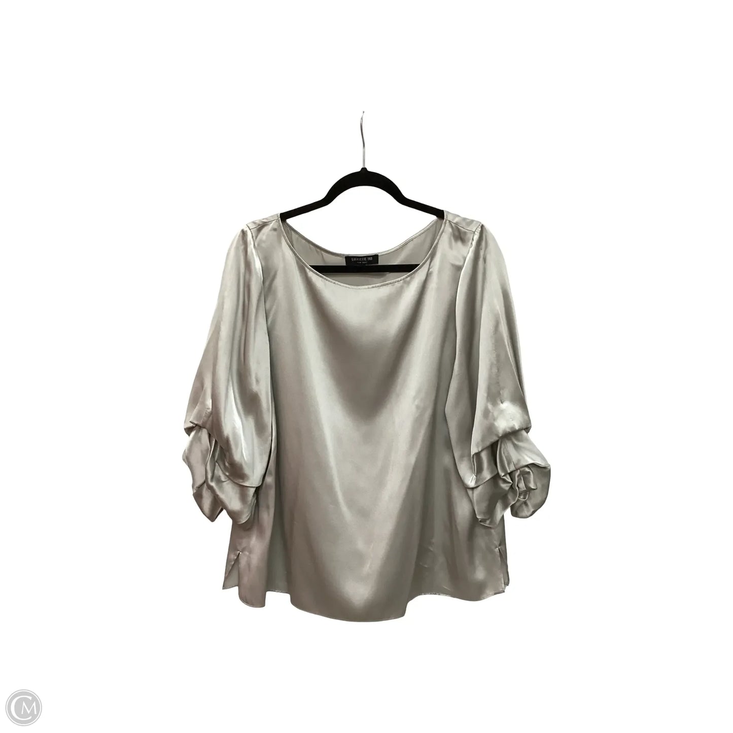 Blouse Designer By Lafayette 148 In Grey, Size: Xl