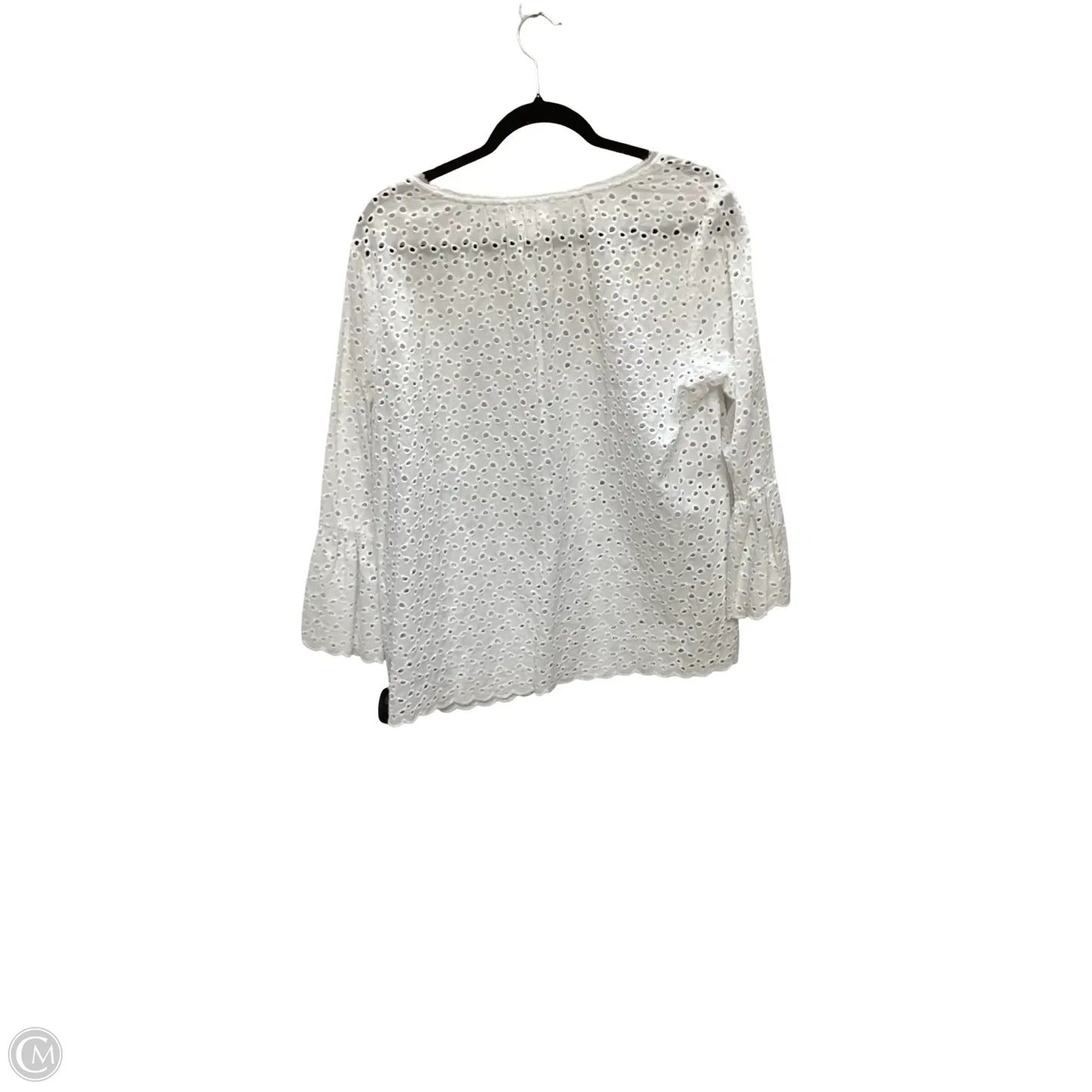 Blouse 3/4 Sleeve By Velvet By Graham & Spencer In White, Size: L