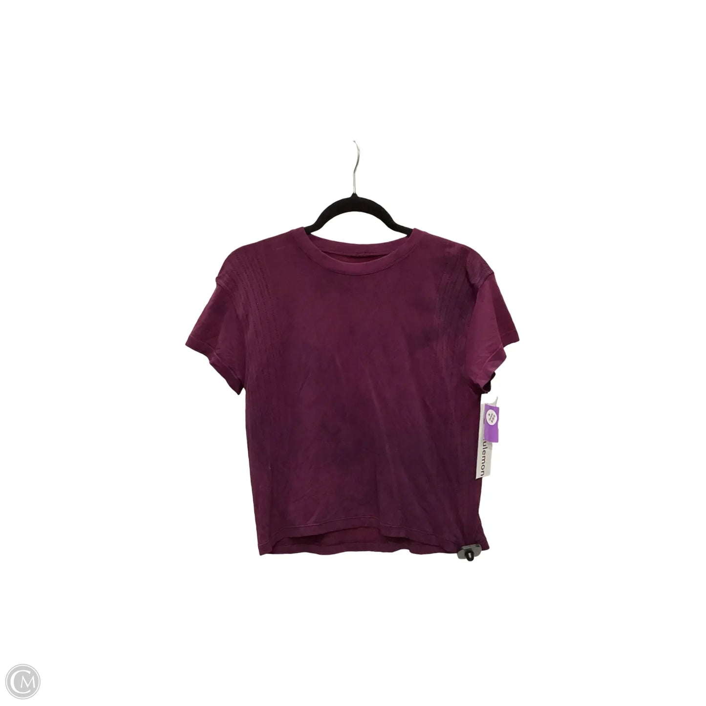 Athletic Top Short Sleeve By Lululemon In Purple, Size: 6