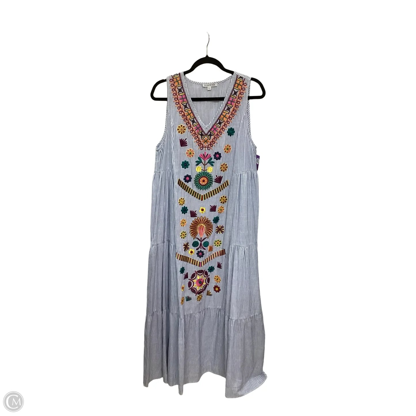 Dress Casual Maxi By See And Be Seen In Striped Pattern, Size: L