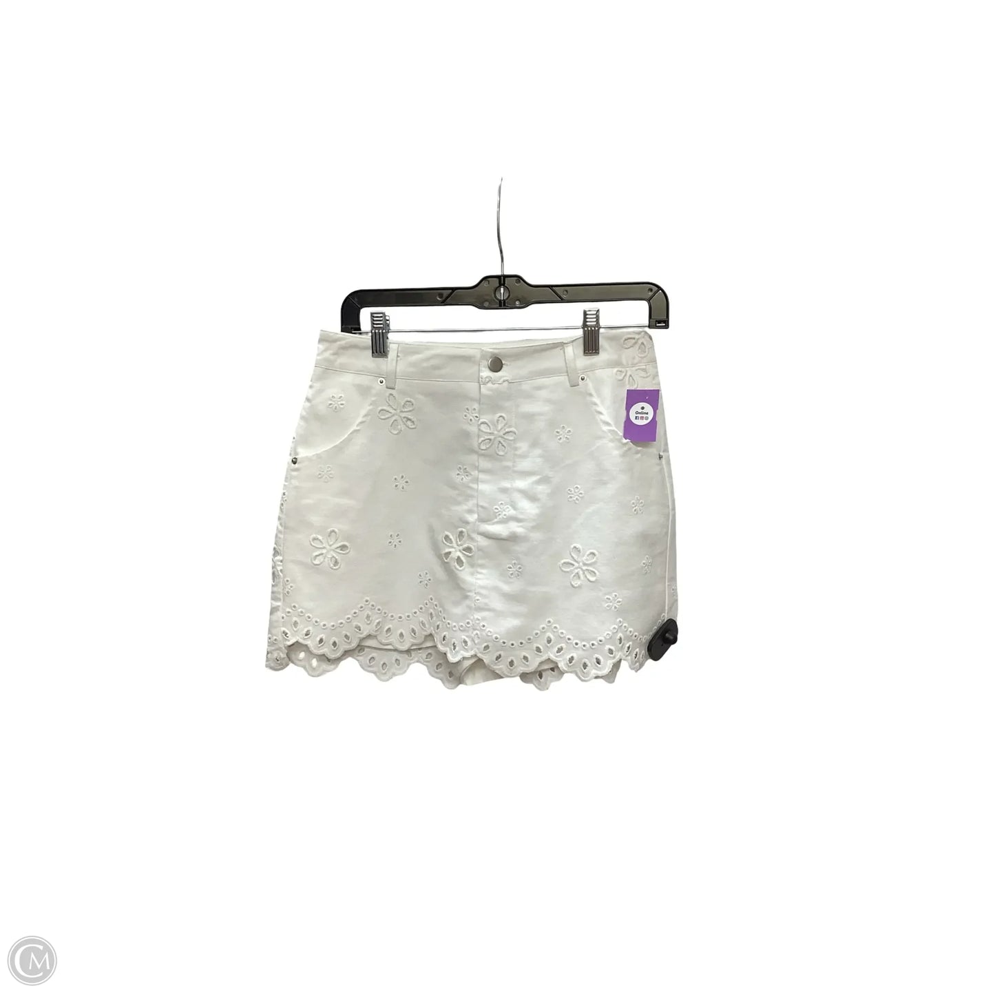 Skirt Mini & Short By Heyson In White Denim, Size: S