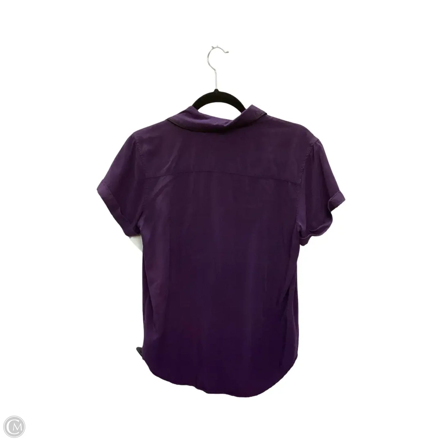 Designer Blouse Short Sleeve By Wildfang In Purple, Size: Xs