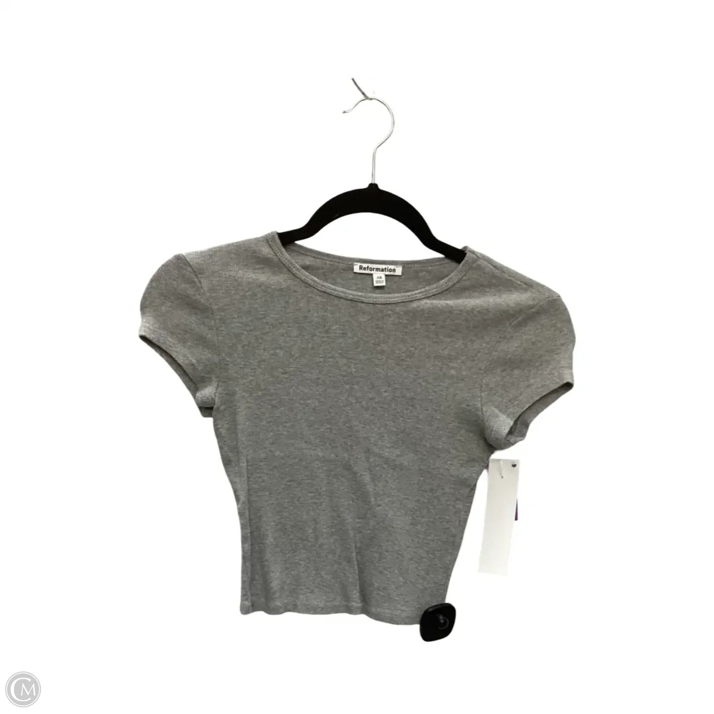 Designer Top Short Sleeve Basic By Reformation In Grey, Size: Xs