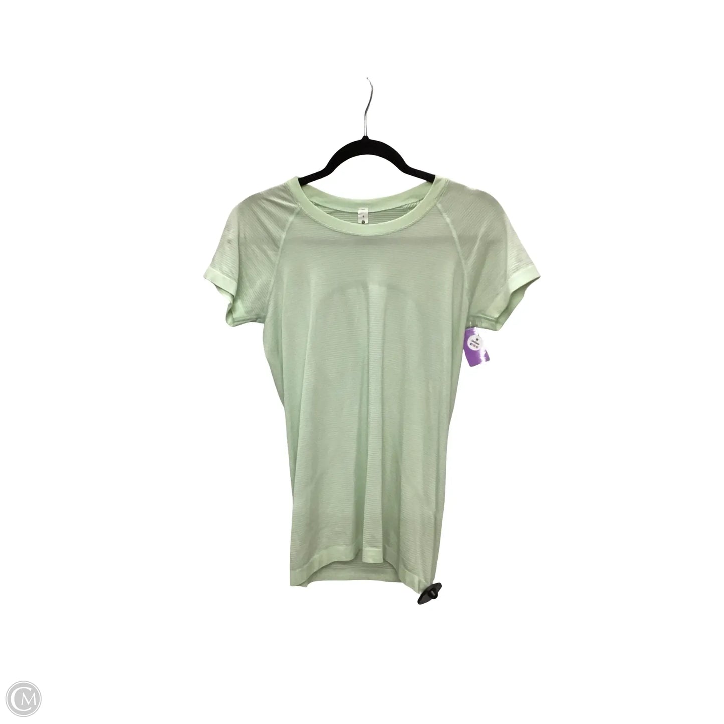 Athletic Top Short Sleeve By Lululemon In Green, Size: 6