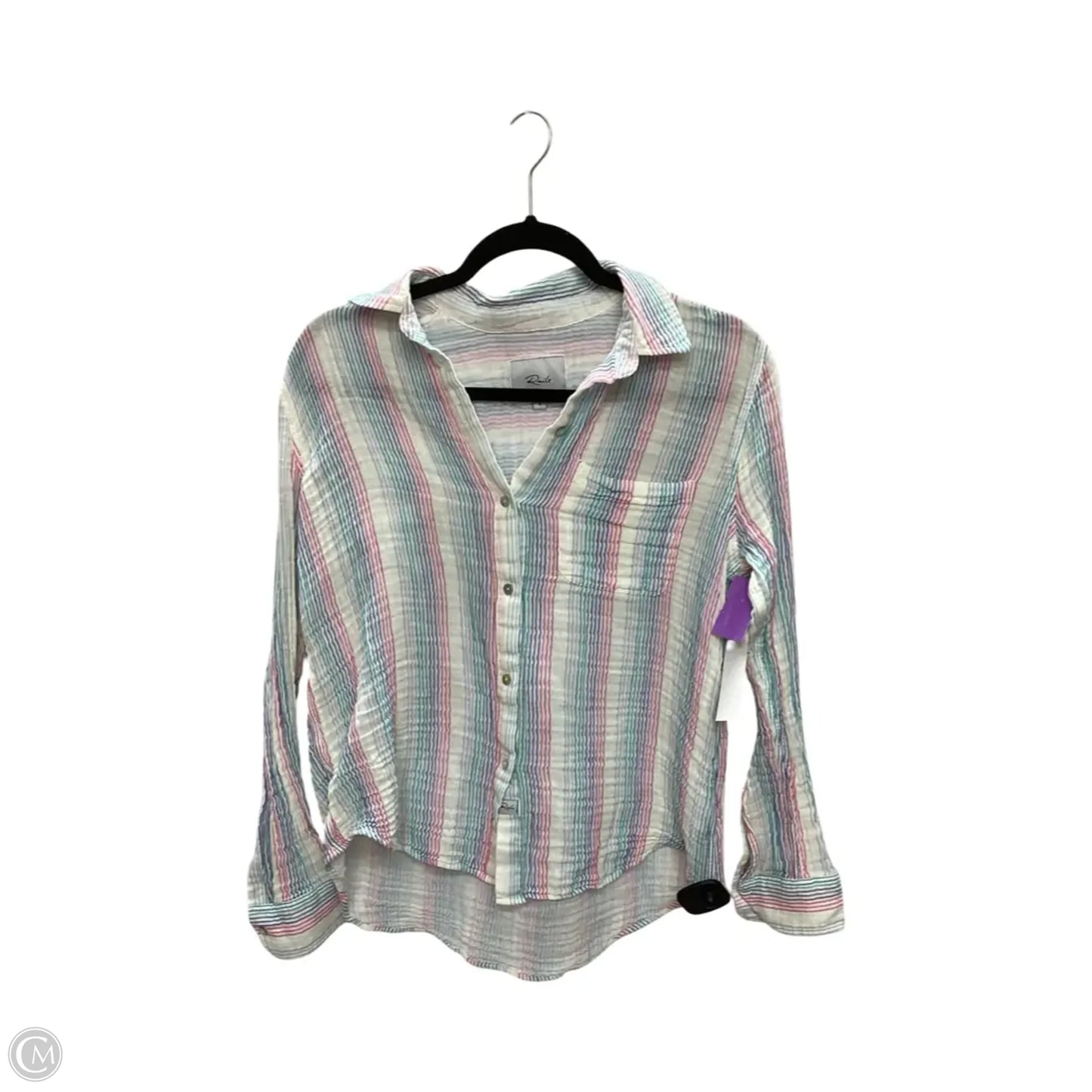 Blouse Long Sleeve By Rails In Striped Pattern, Size: S
