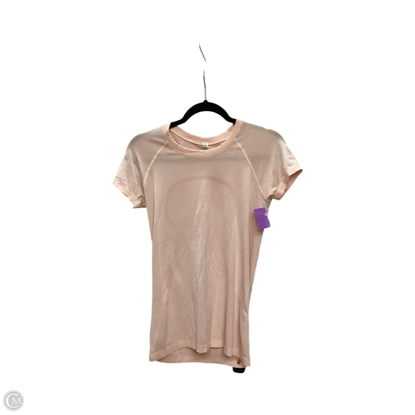 Athletic Top Short Sleeve By Lululemon In Pink, Size: 8