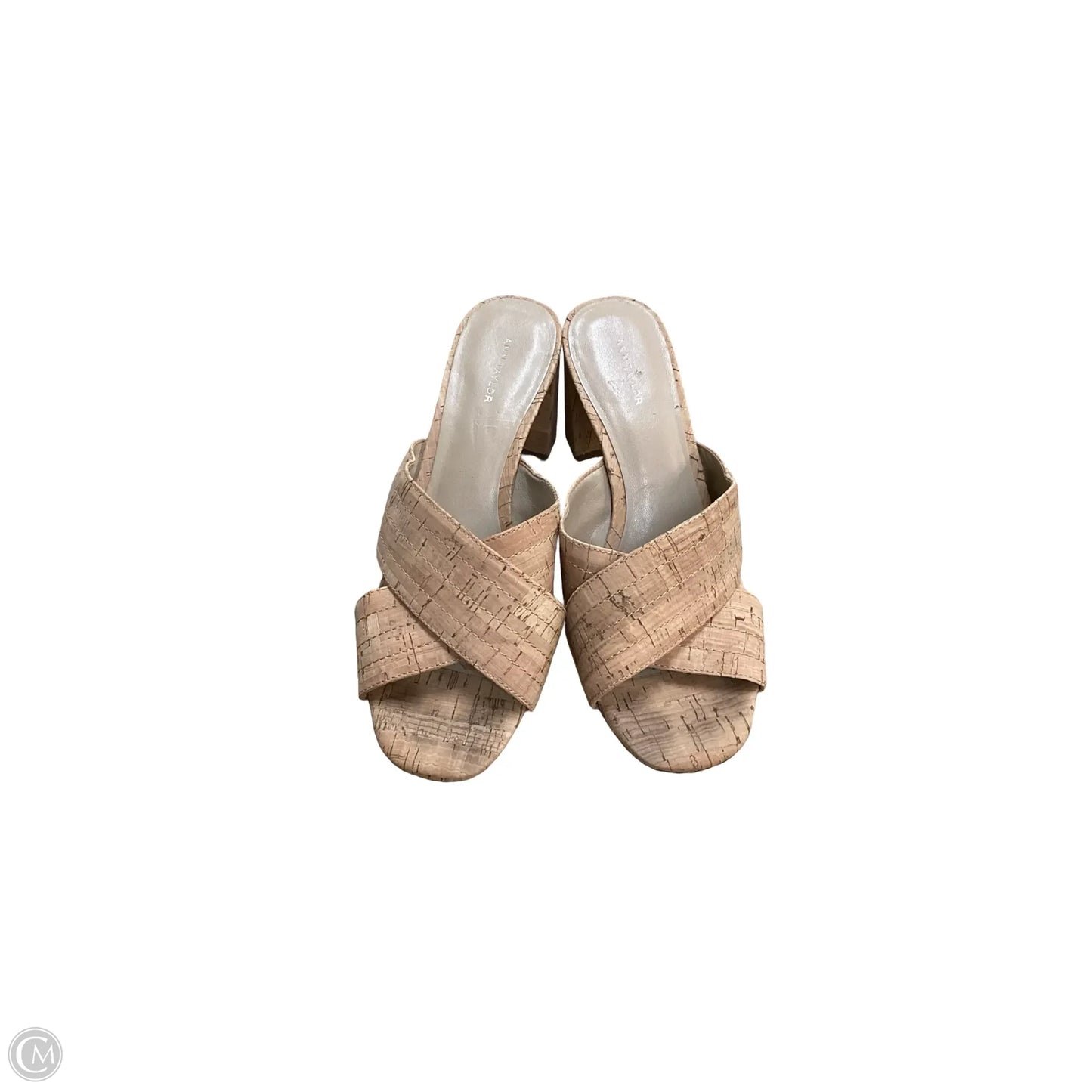 Sandals Heels Block By Ann Taylor In Animal Print, Size: