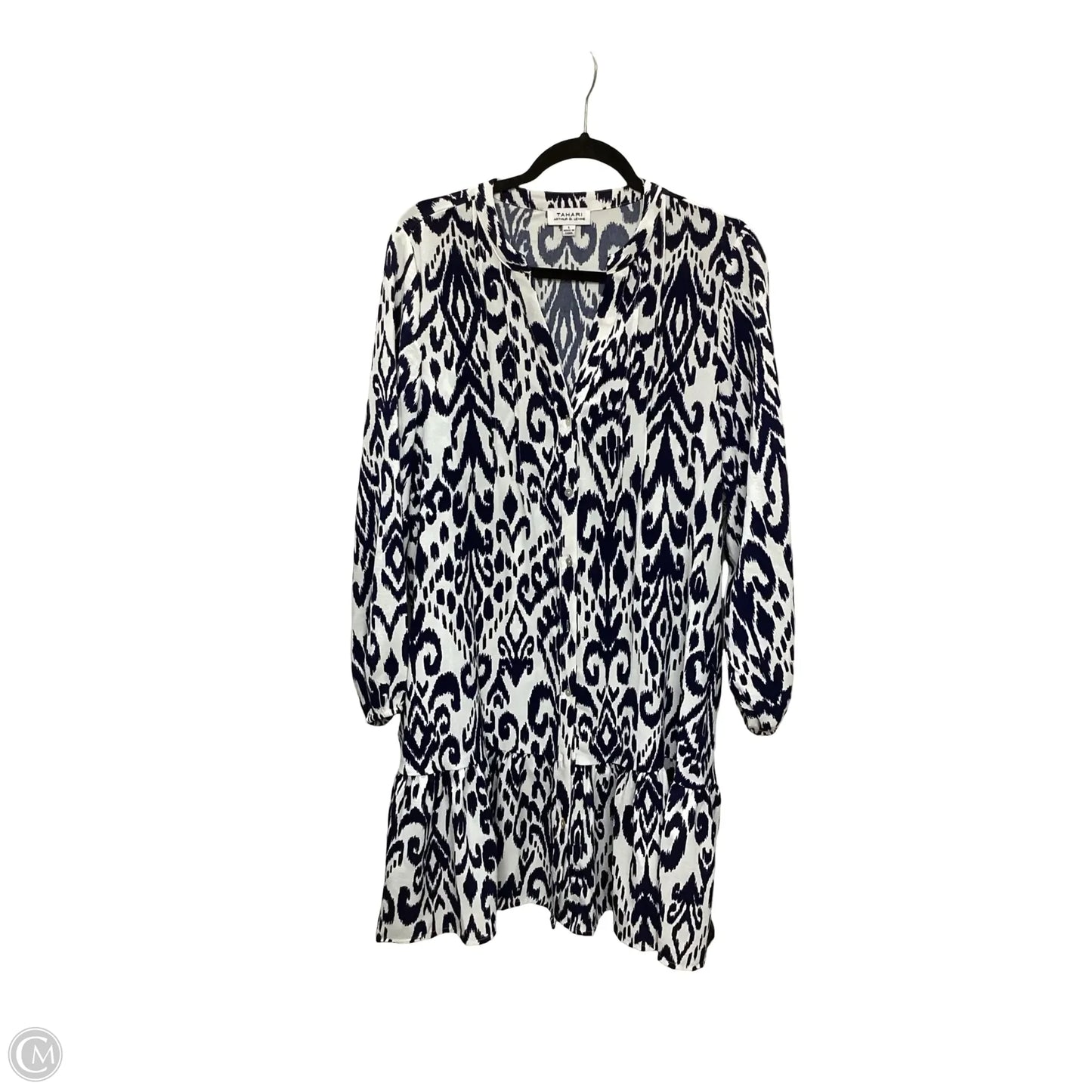 Dress Casual Short By Tahari By Arthur Levine In Geometric Pattern, Size: L