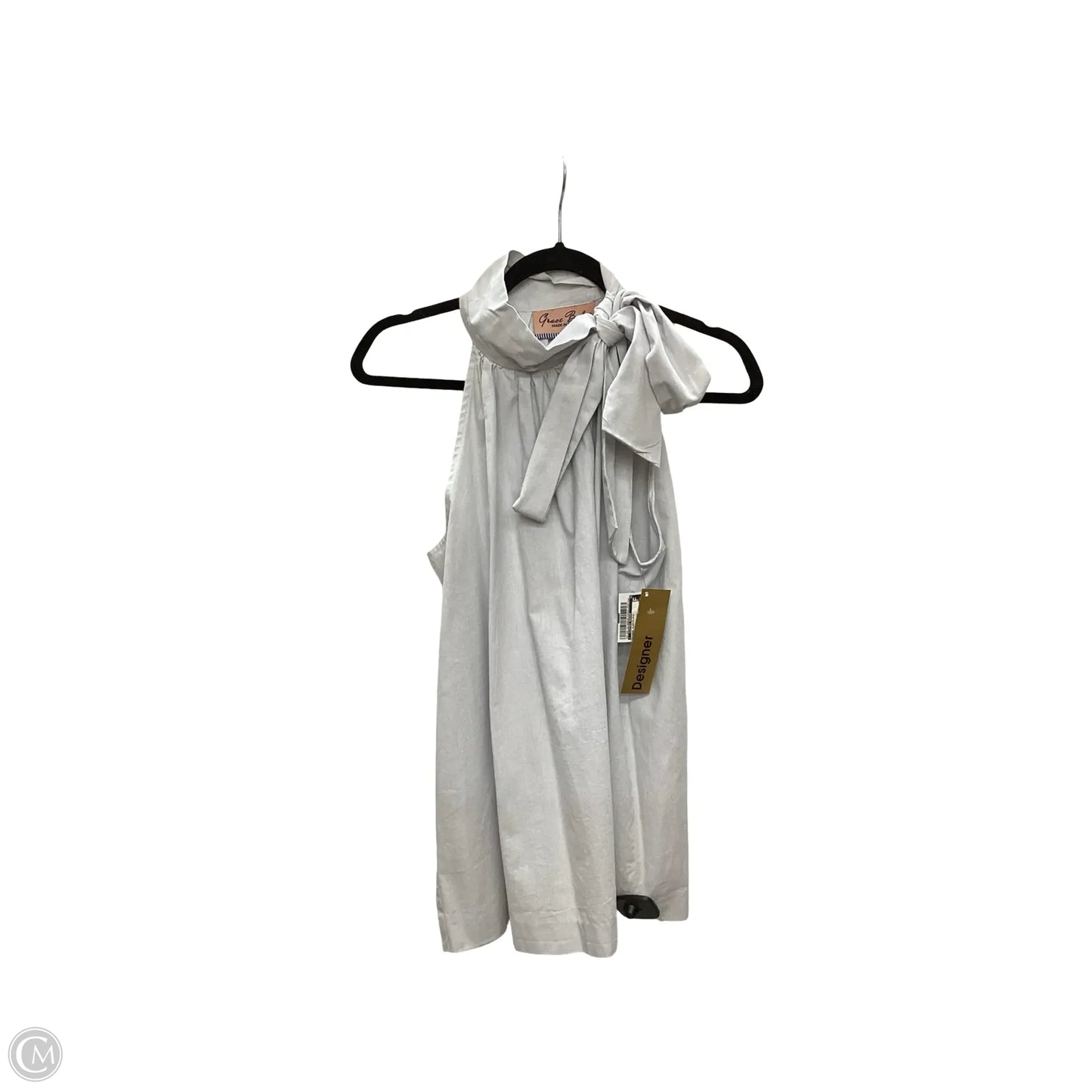 Designer Blouse Sleeveless By Grace Baker In Grey, Size: Xl