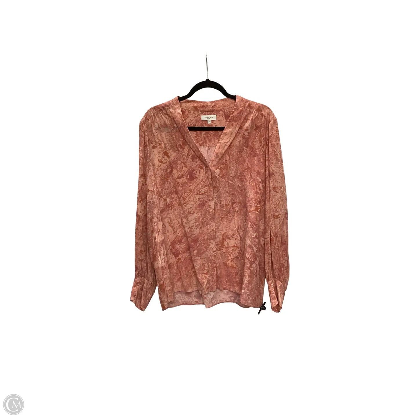 Blouse Designer By Lafayette 148 In Orange, Size: L