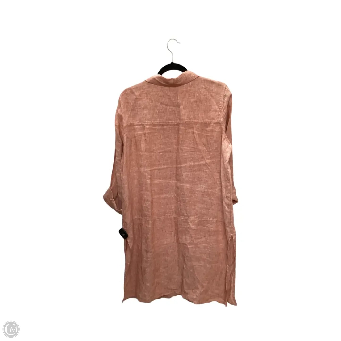 Blouse Long Sleeve By Tahari In Peach, Size: M