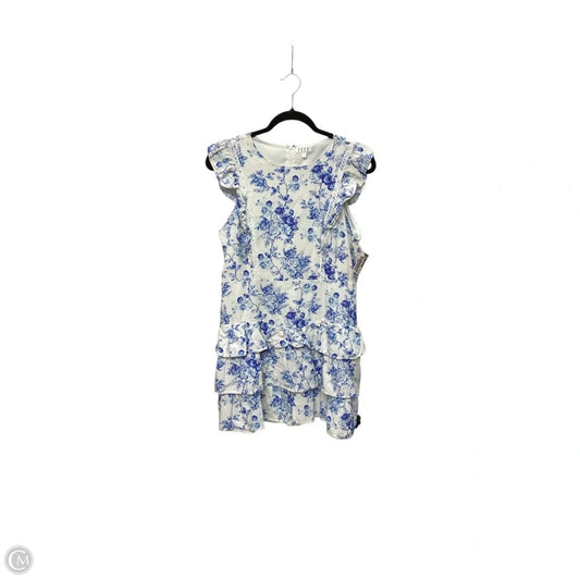 Dress Casual Short By Tcec In Blue & White, Size: L