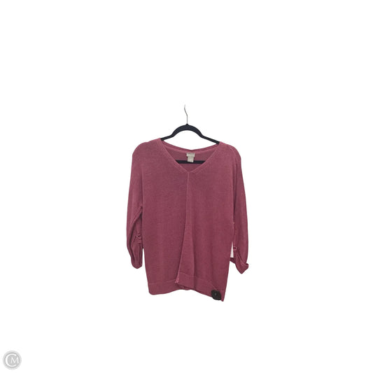 Top 3/4 Sleeve By Chicos In Pink, Size: 8