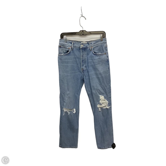 Jeans Straight By Agolde In Blue Denim, Size: 8