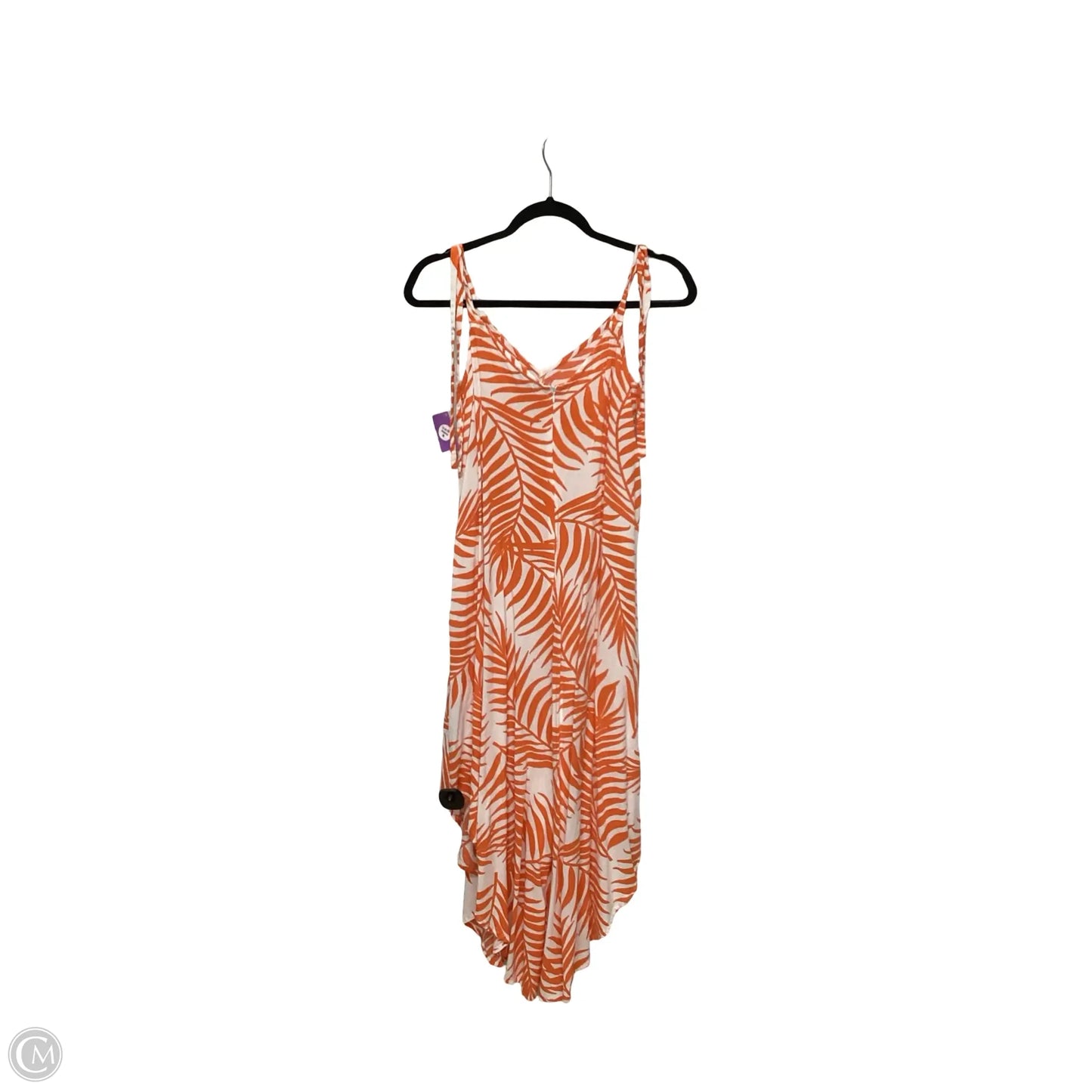 Dress Casual Midi By Vince Camuto In Orange & White, Size: S