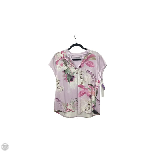 Blouse Short Sleeve By Chicos In Purple, Size: M