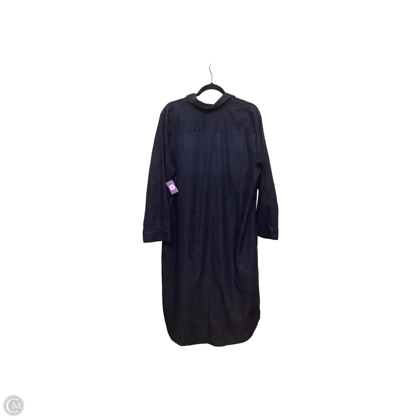 Dress Casual Midi By Chicos In Blue Denim, Size: Xl