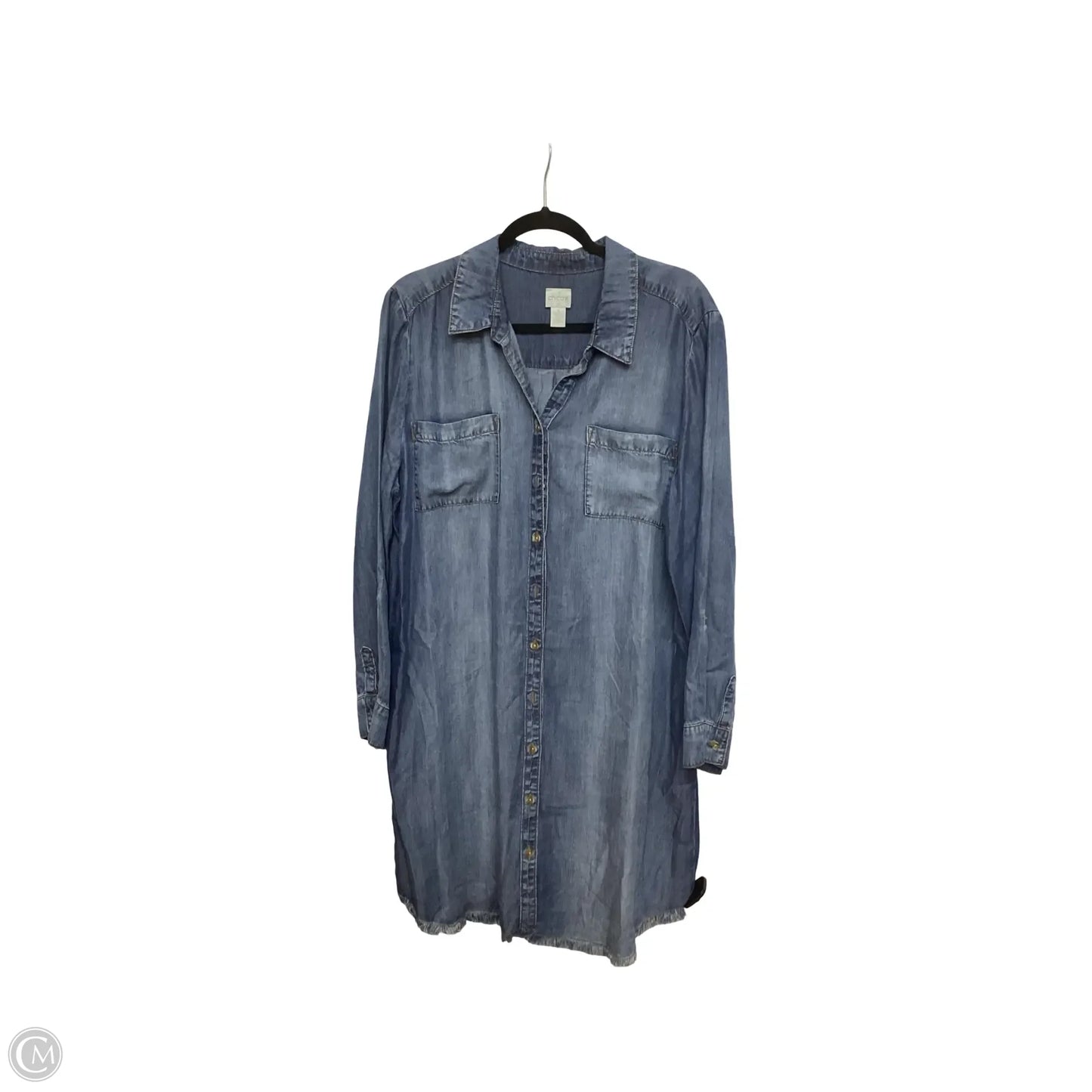 Dress Casual Short By Chicos In Blue Denim, Size: Xl