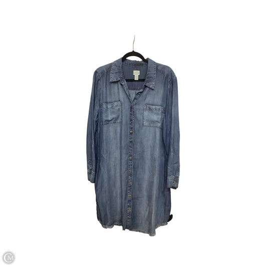 Dress Casual Short By Chicos In Blue Denim, Size: Xl
