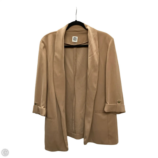 Blazer By Anne Klein In Tan, Size: Xl