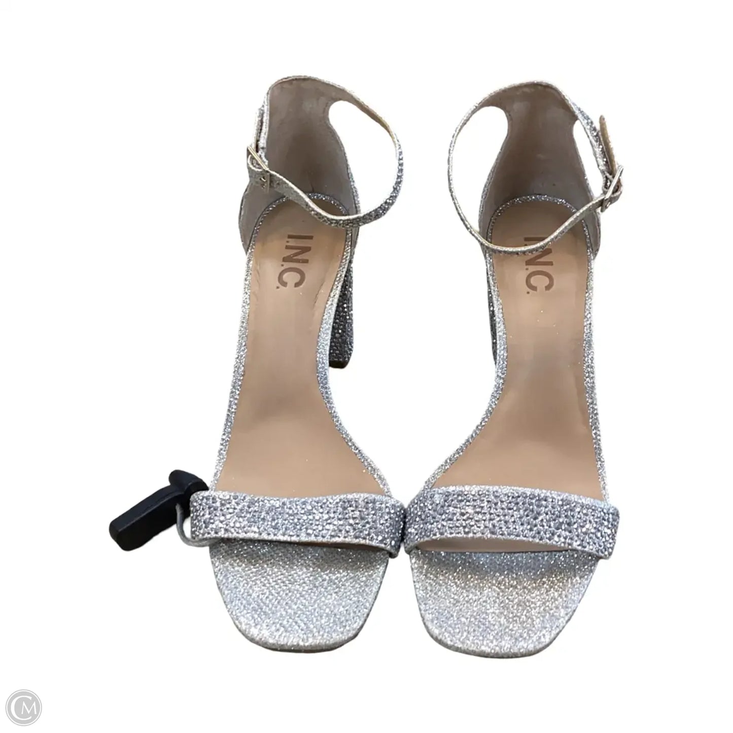 Sandals Heels Block By Inc In Silver, Size: 6.5