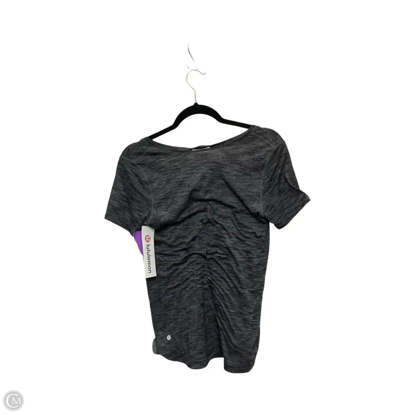 Athletic Top Short Sleeve By Lululemon In Grey, Size: 4