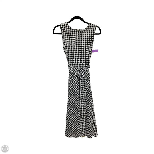 Dress Casual Midi By Calvin Klein In Black & White, Size: 8