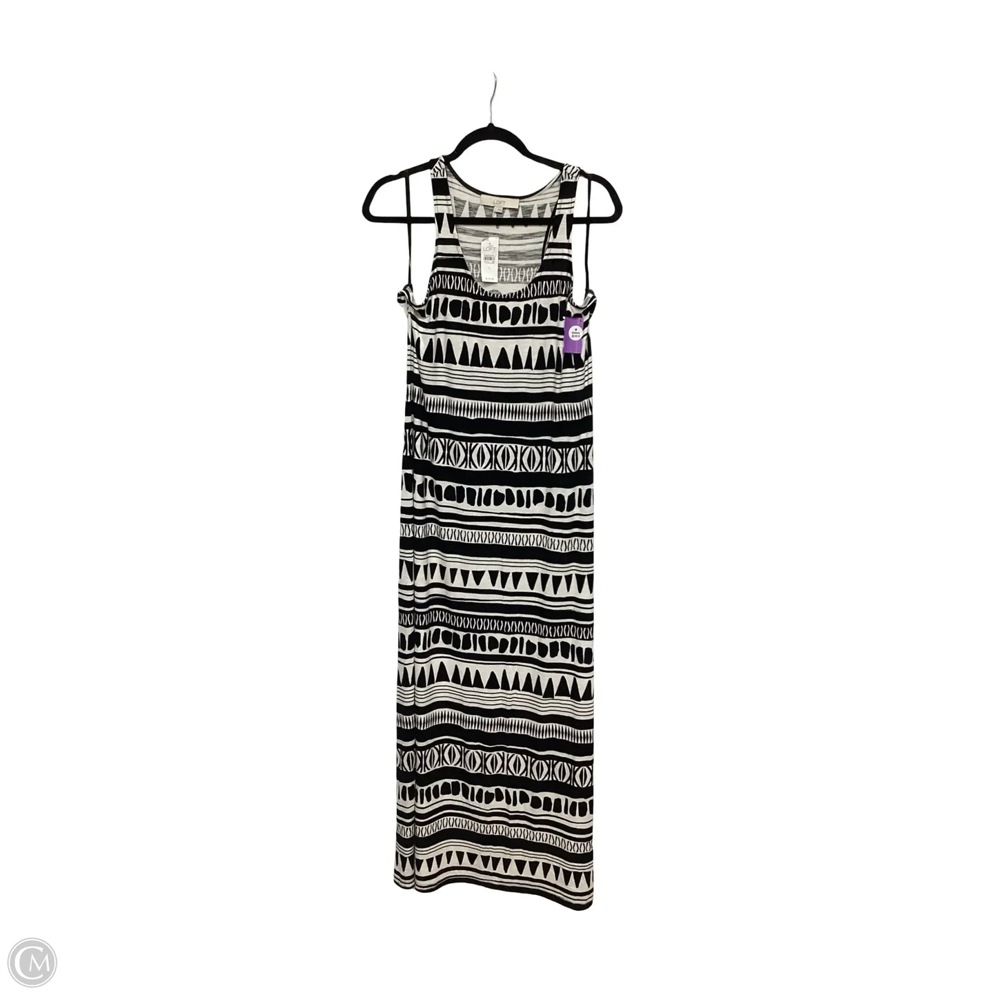 Dress Casual Maxi By Loft In Black & White, Size: L