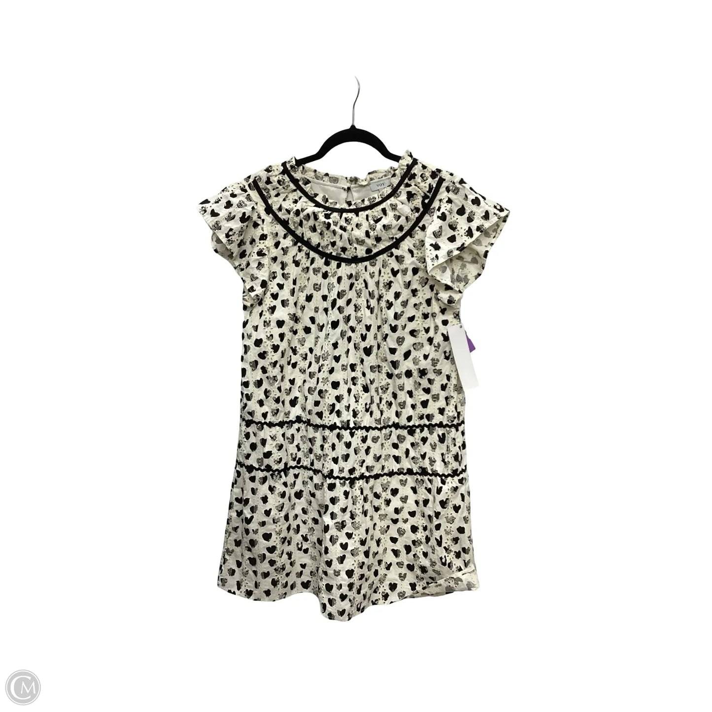 Dress Casual Short By Voy In Black & Cream, Size: M