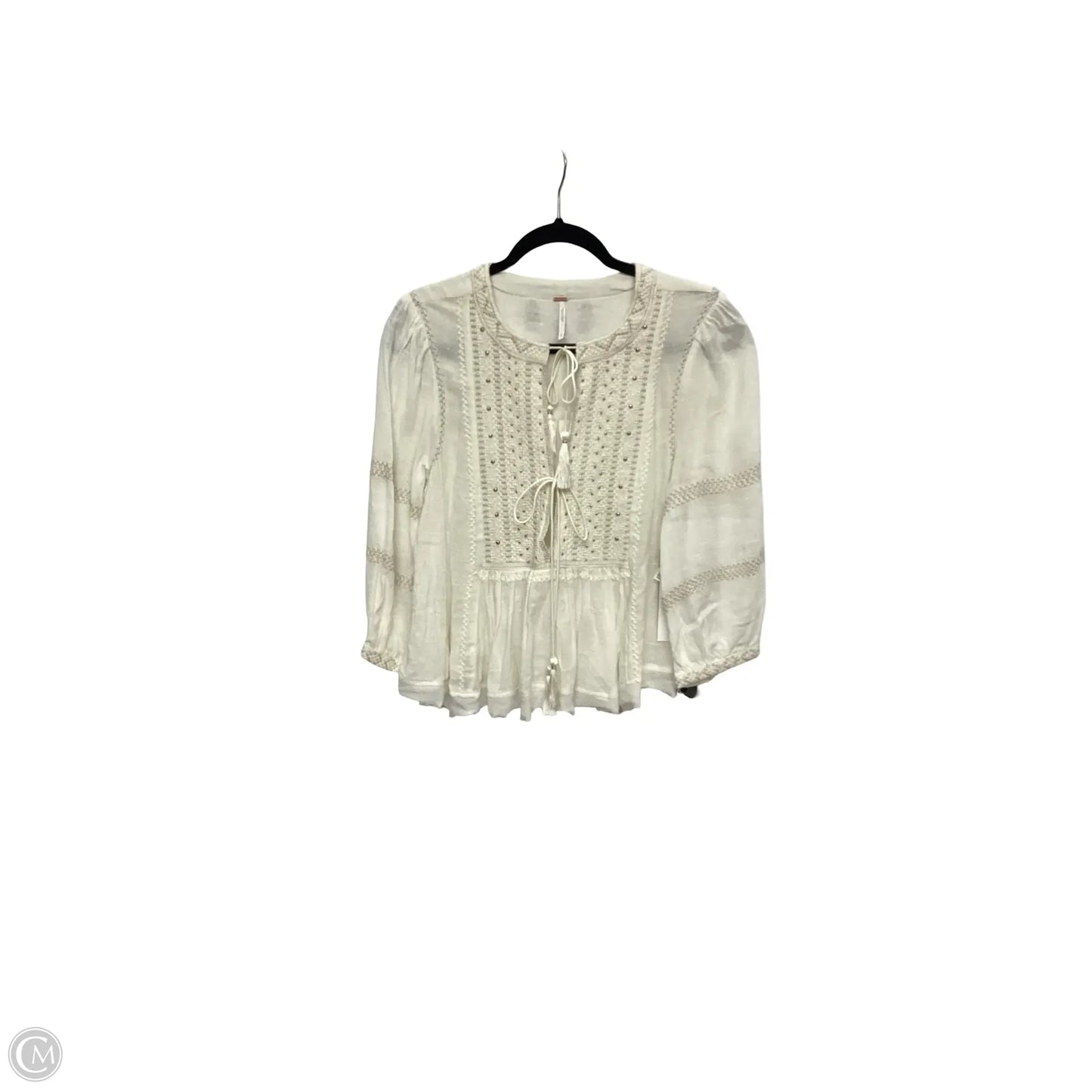 Blouse Long Sleeve By Free People In Cream, Size: S