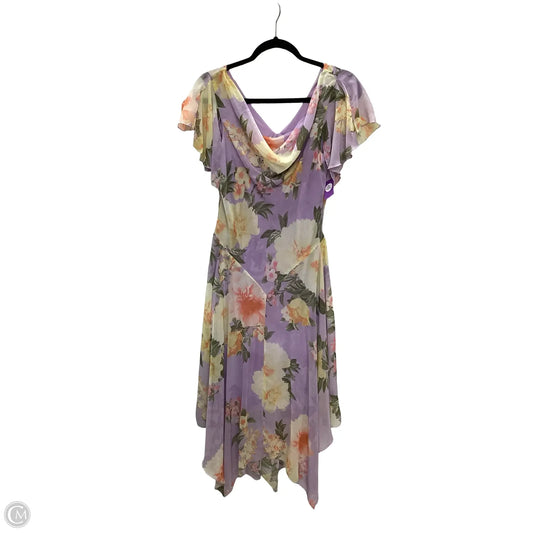 Dress Casual Midi By Robbie Bee In Purple, Size: 6