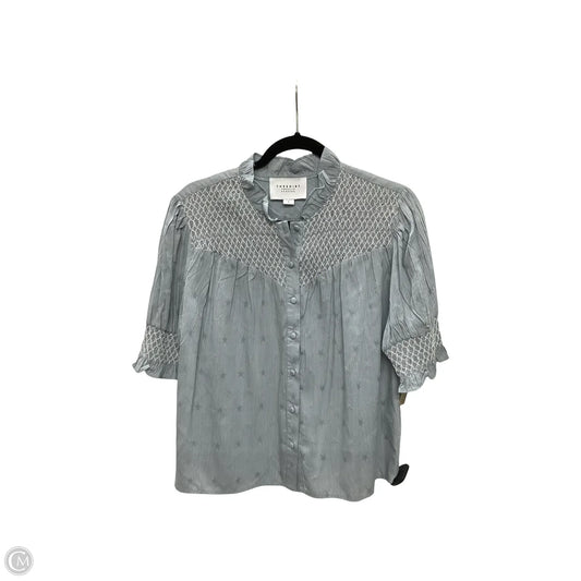Blouse Short Sleeve By Rochelle Behrens In Blue, Size: L