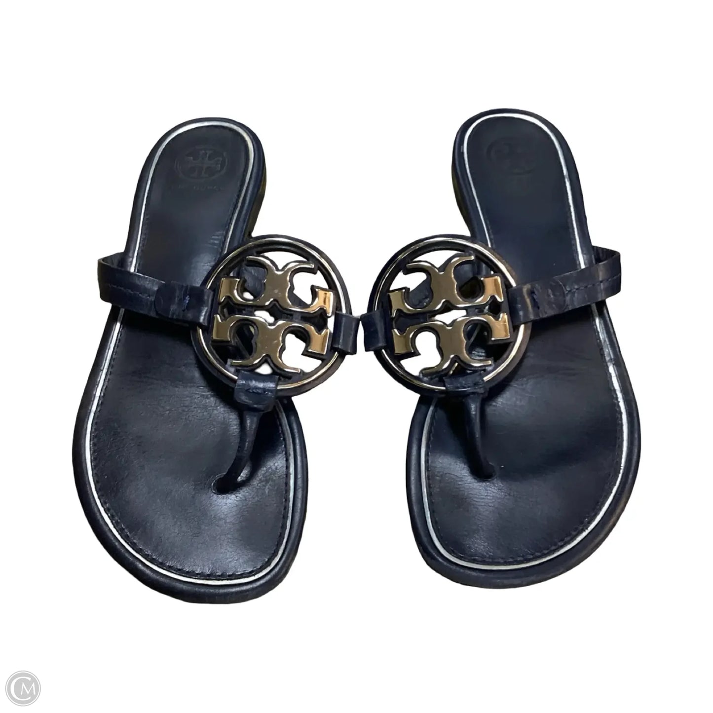 Sandals Designer By Tory Burch In Navy, Size: 7