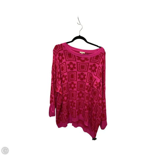 Sweater By Jodifl In Pink & Red, Size: L