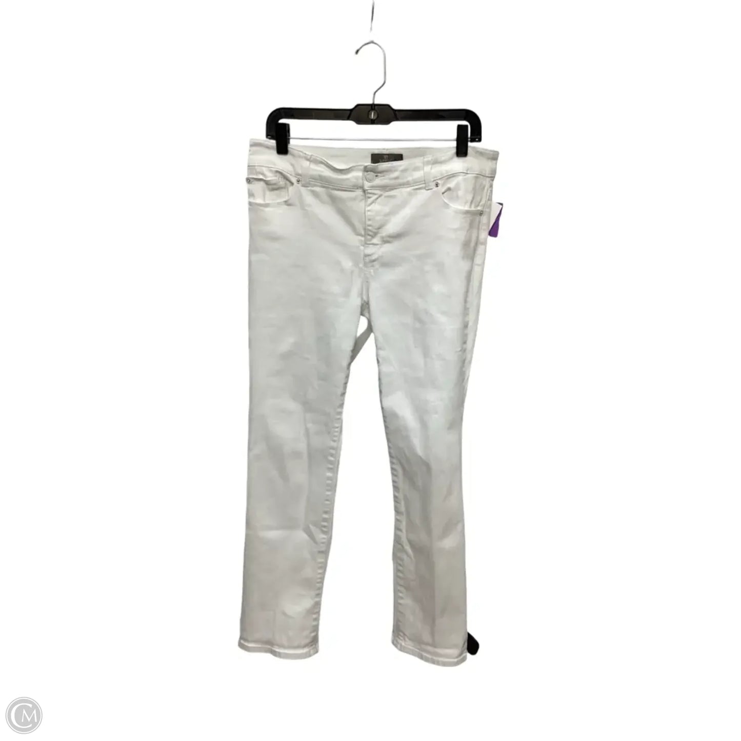 Jeans Skinny By Chicos In White Denim, Size: M