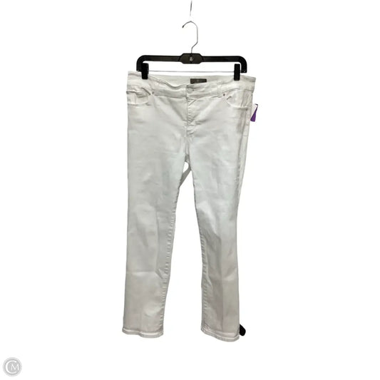 Jeans Skinny By Chicos In White Denim, Size: M