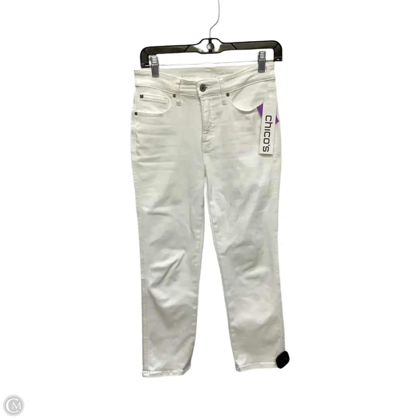 Jeans Straight By Chicos In White Denim, Size: Xs