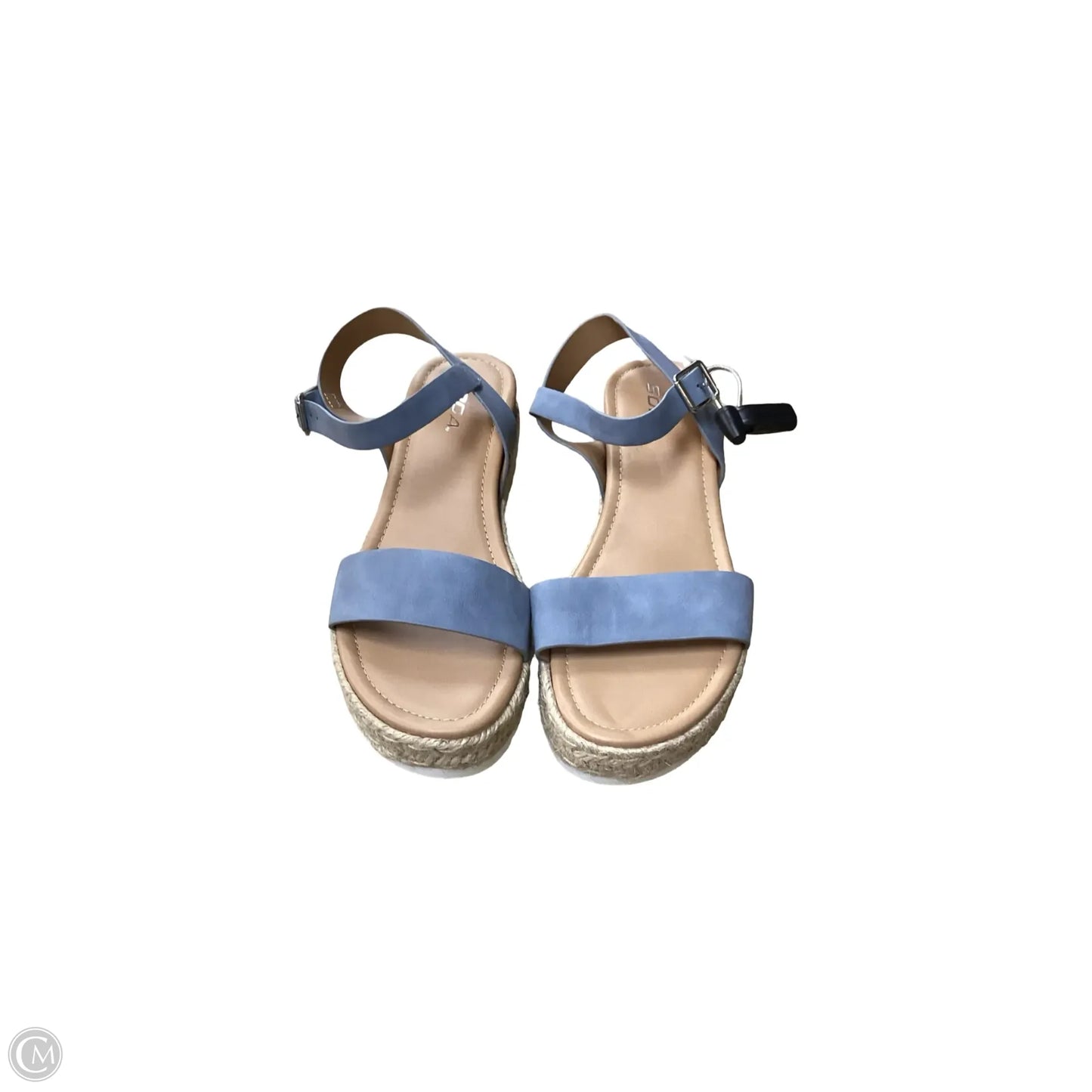 Sandals Heels Wedge By Soda In Blue, Size: 10