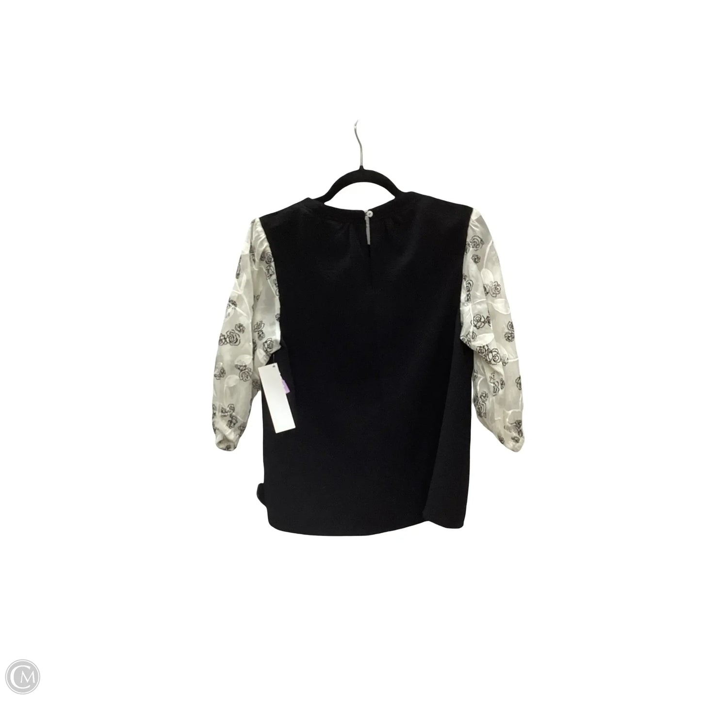Blouse 3/4 Sleeve By Voy In Black & White, Size: S