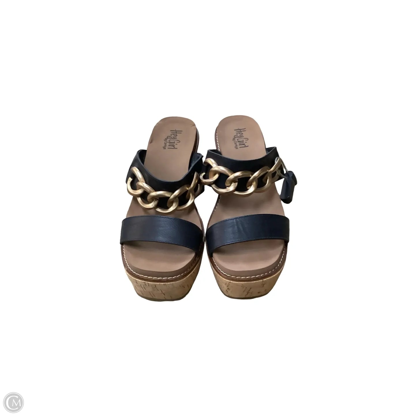 Sandals Heels Wedge By Corkys In Black, Size: 10