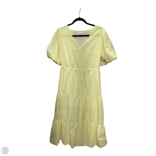 Dress Casual Maxi By Sugar Lips In White & Yellow, Size: M