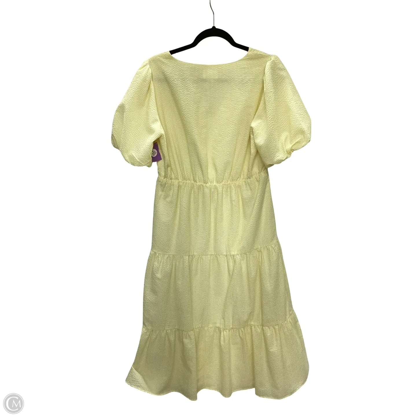 Dress Casual Maxi By Sugar Lips In White & Yellow, Size: M